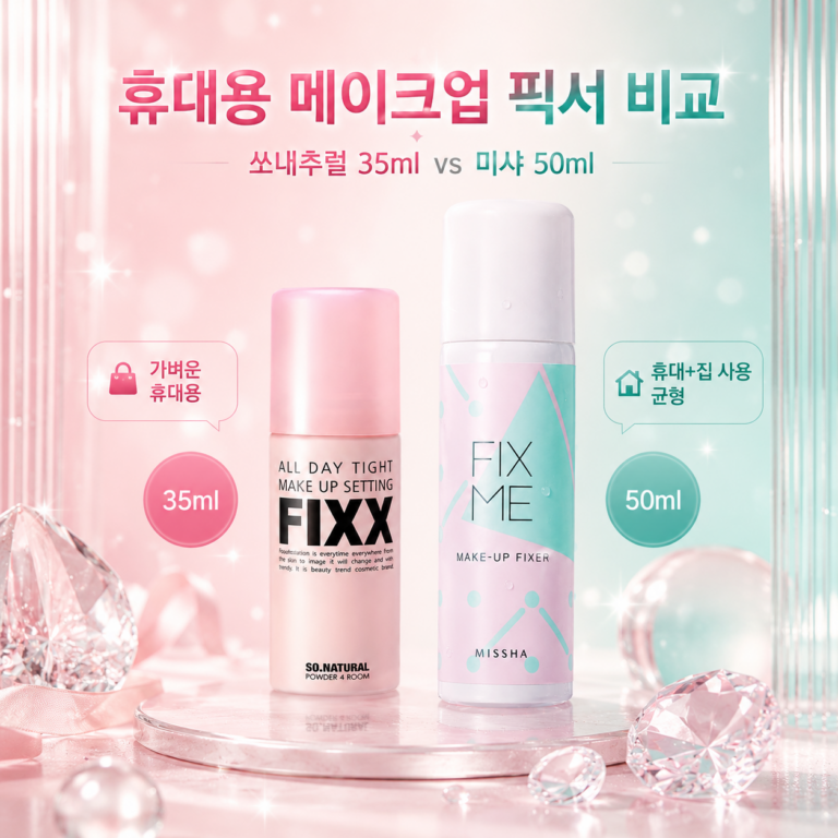 휴대용 메이크업 픽서 비교｜쏘내추럴 35ml vs 미샤 픽스 미 50ml